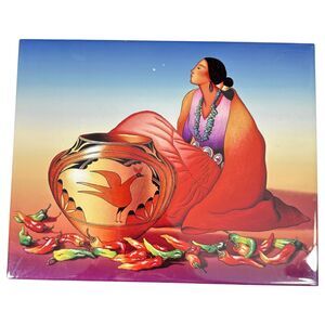 R.C. Gorman Navajo Wall Counter Art Easel Woman Sunset